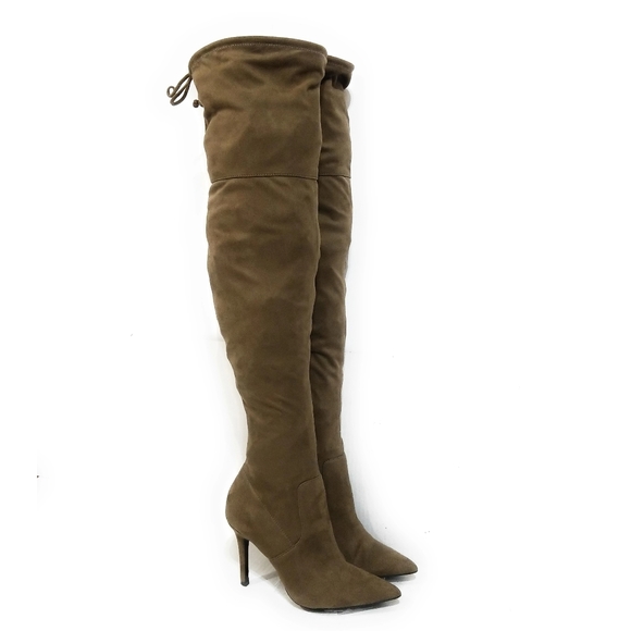 ALDO Taupe Brown Over the Knee Stiletto Boots